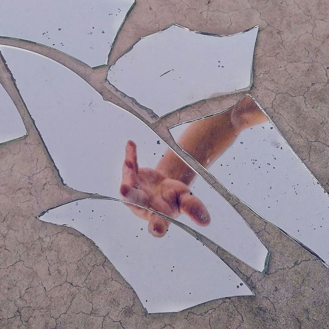 Broken mirror as a symbol of messy life