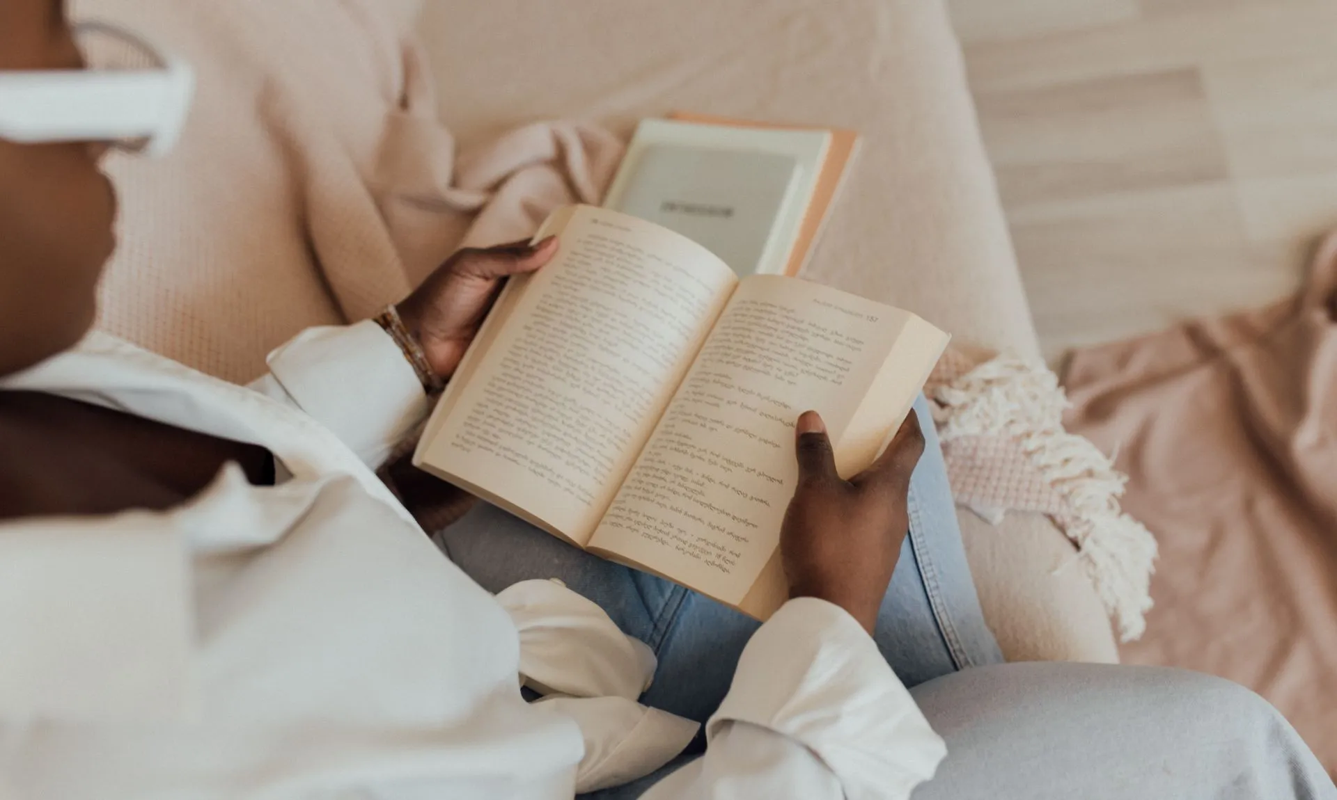 reading a book