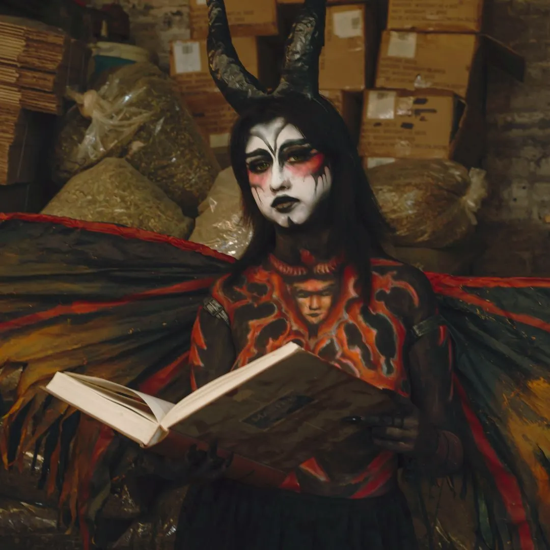 girl reading a horror book