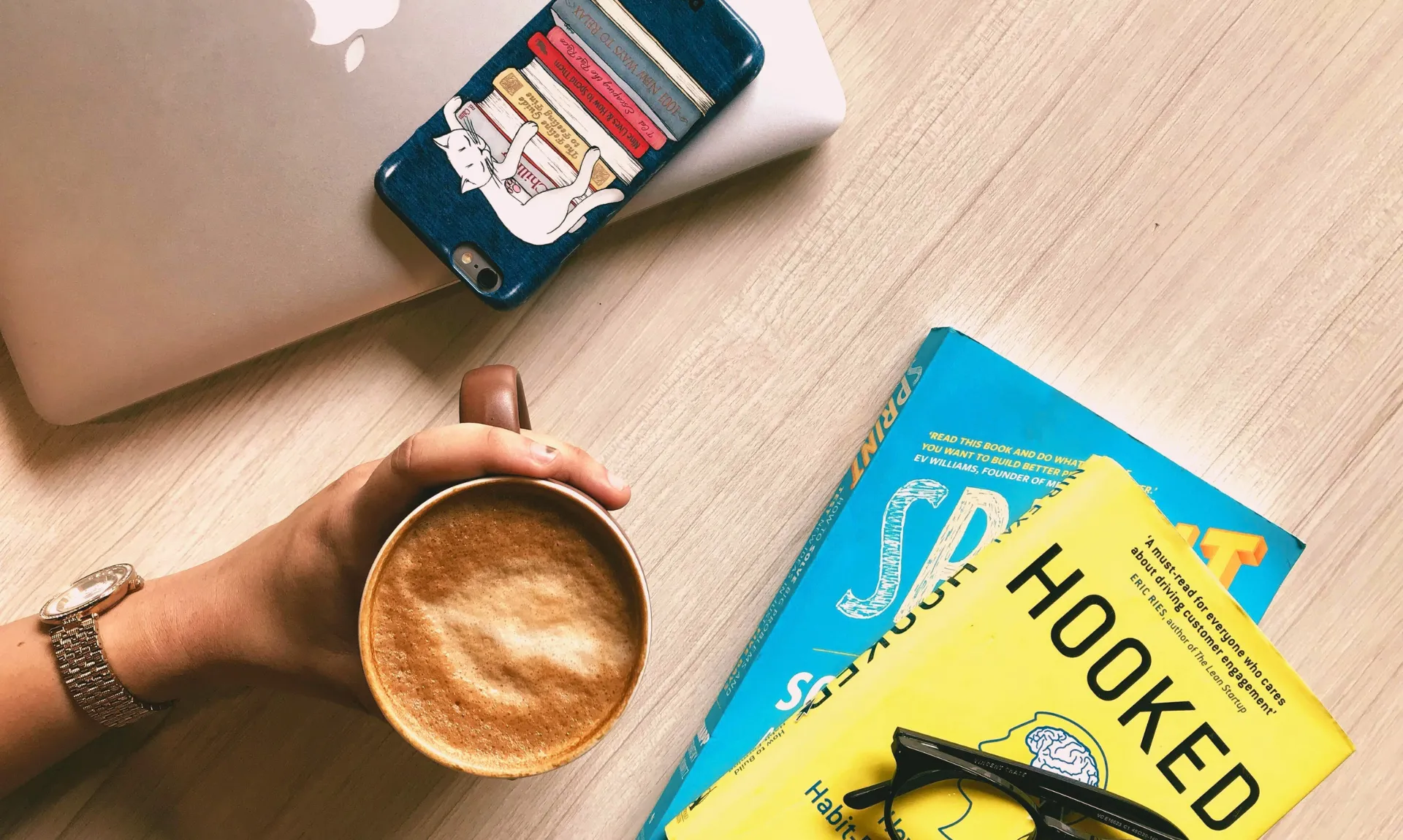 book reading with a cup of coffee