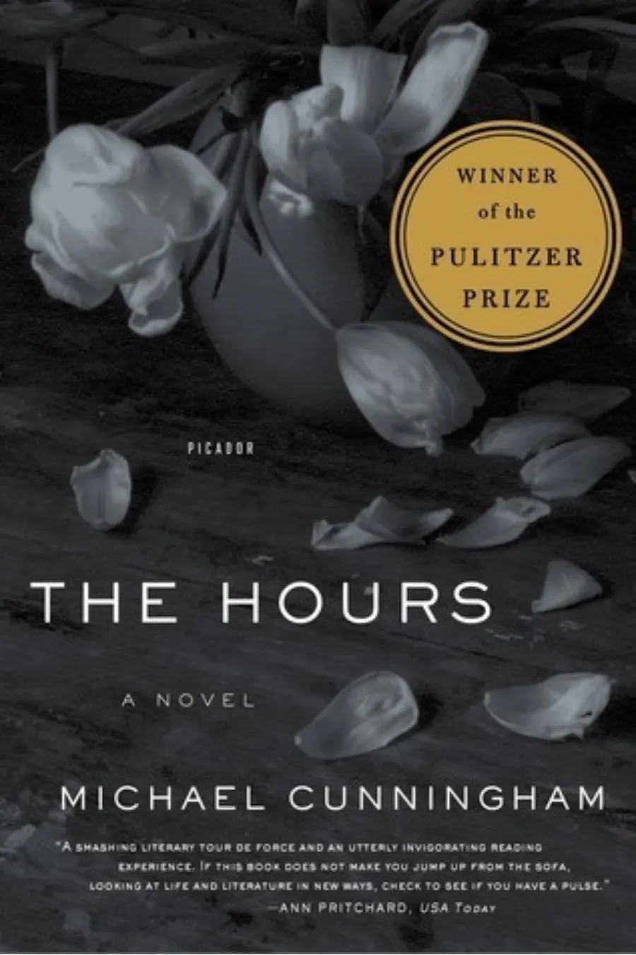 Book cover of The Hours by Michael Cunningham, a literary novel following three women connected through Mrs. Dalloway.
