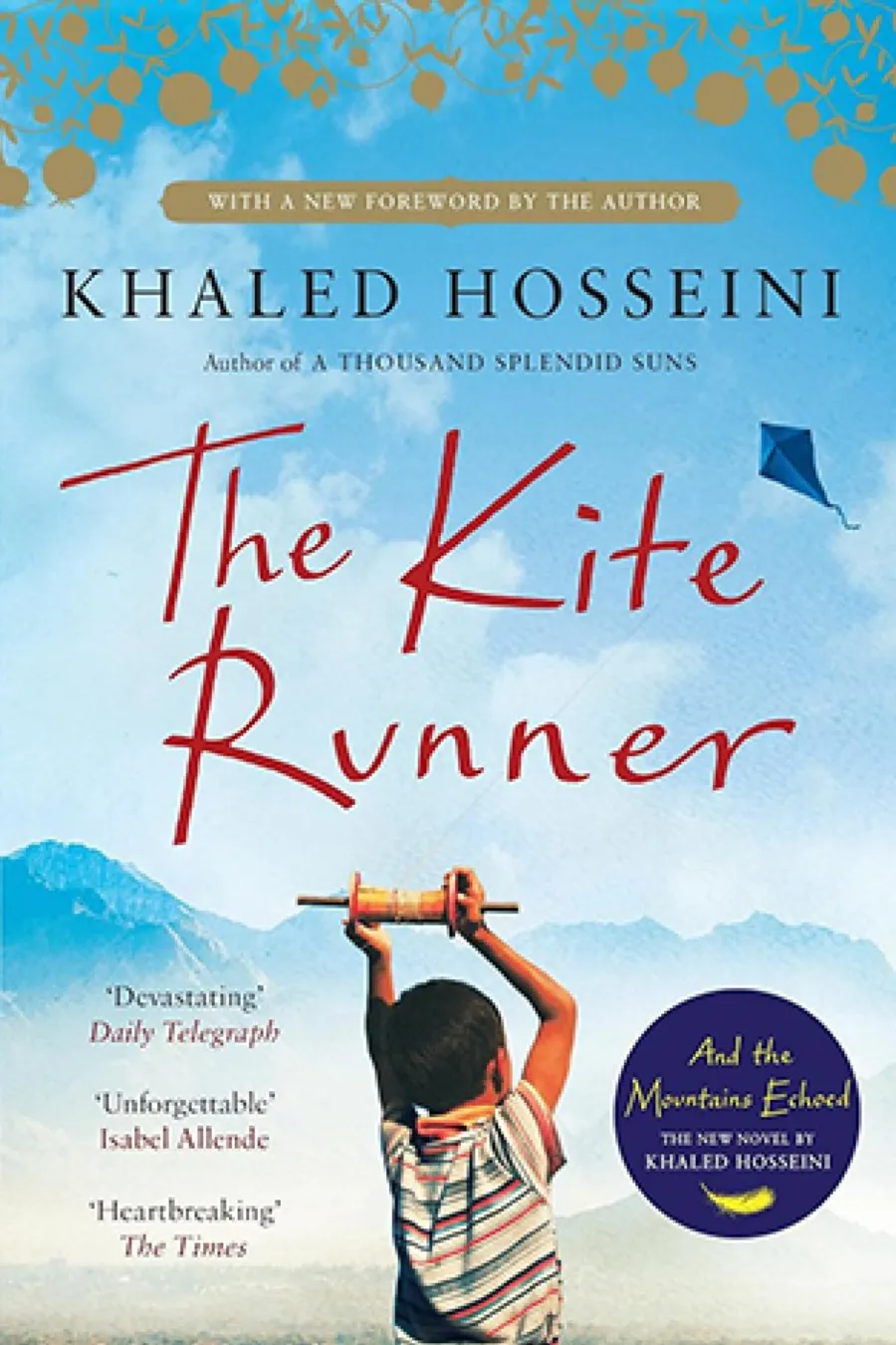 Book cover of The Kite Runner by Khaled Hosseini, a novel about friendship, betrayal, guilt, and redemption.