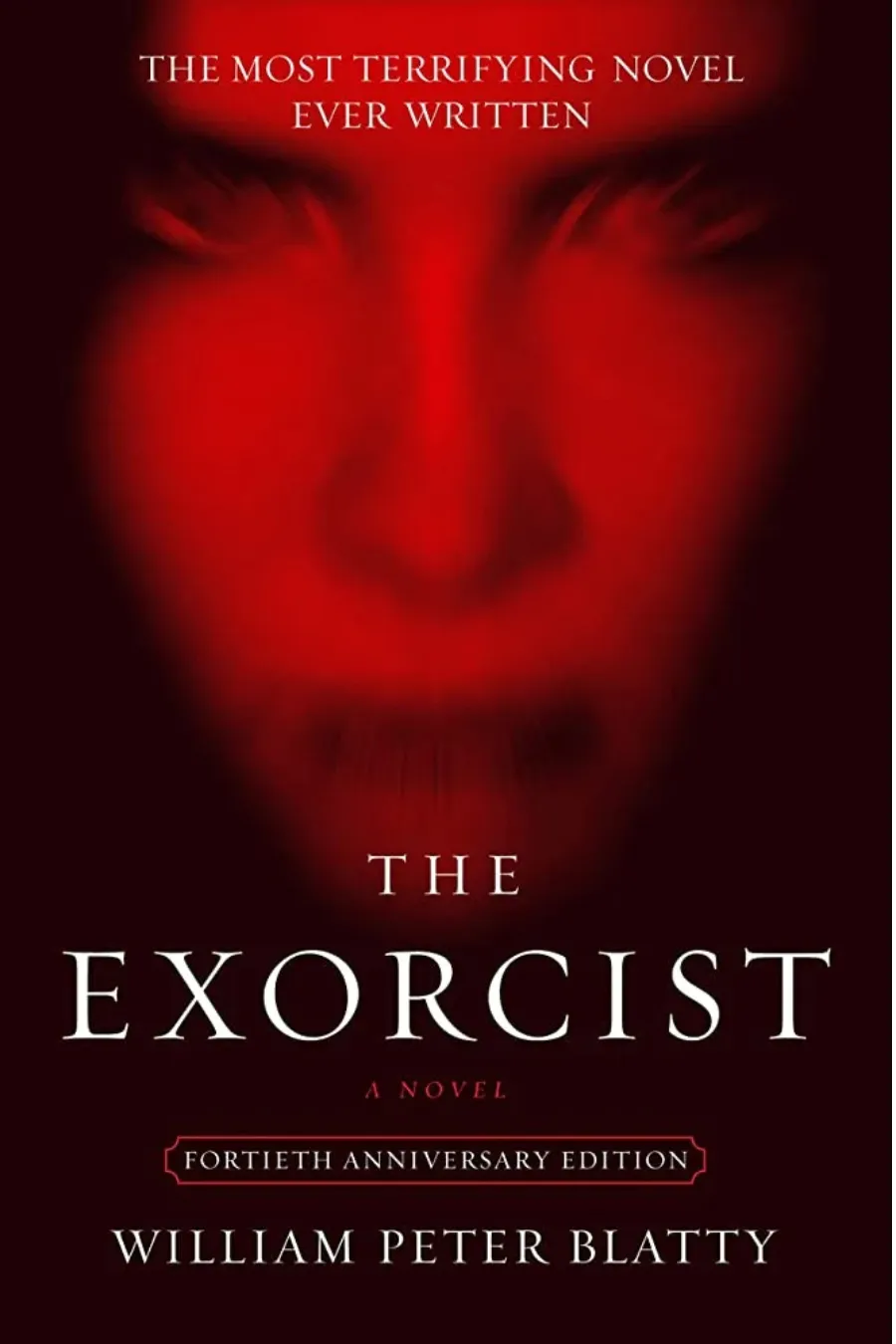 The Exorcist by William Peter Blatty book cover for a classic supernatural horror novel about demonic possession and an attempted exorcism.
